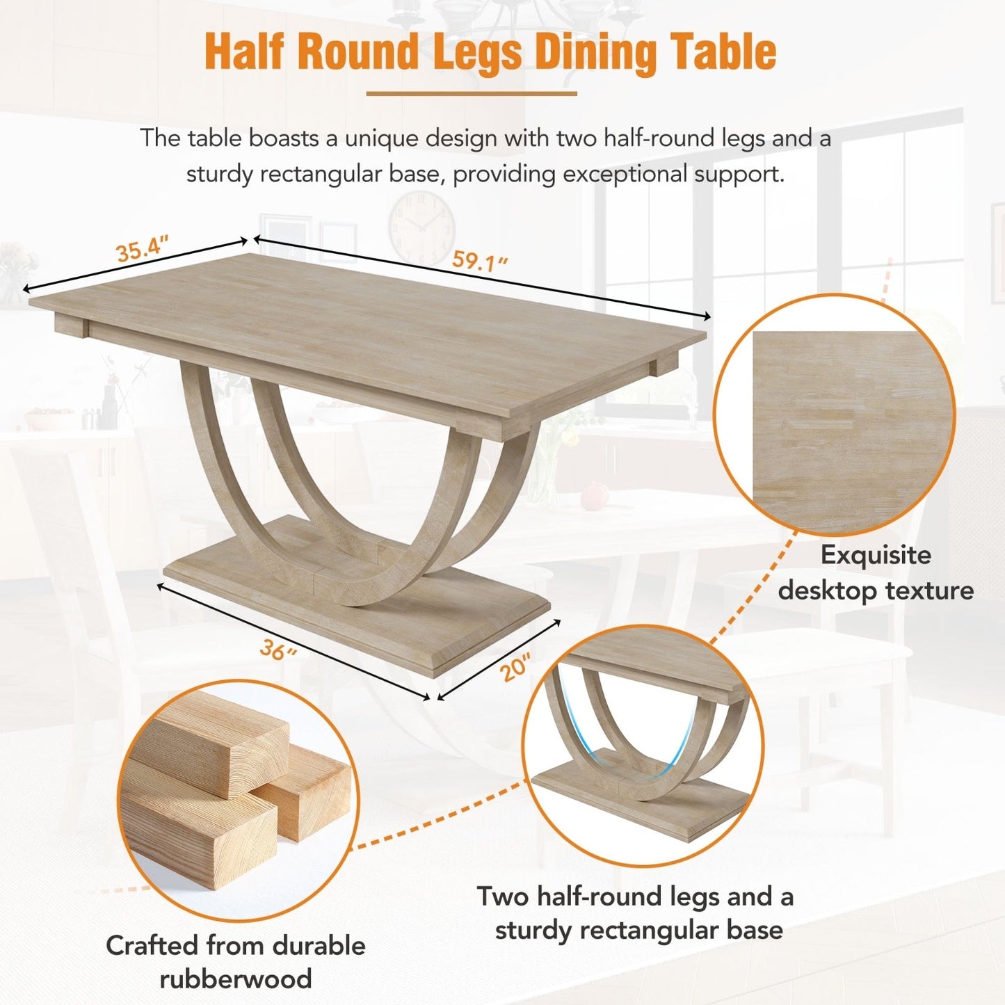 Oriental Dining Table Set For 6