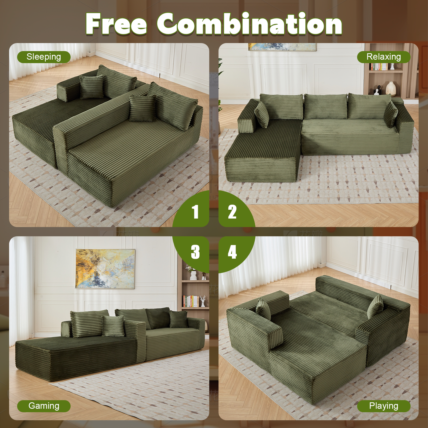 Rove Collections No Assembly L Shaped Couch