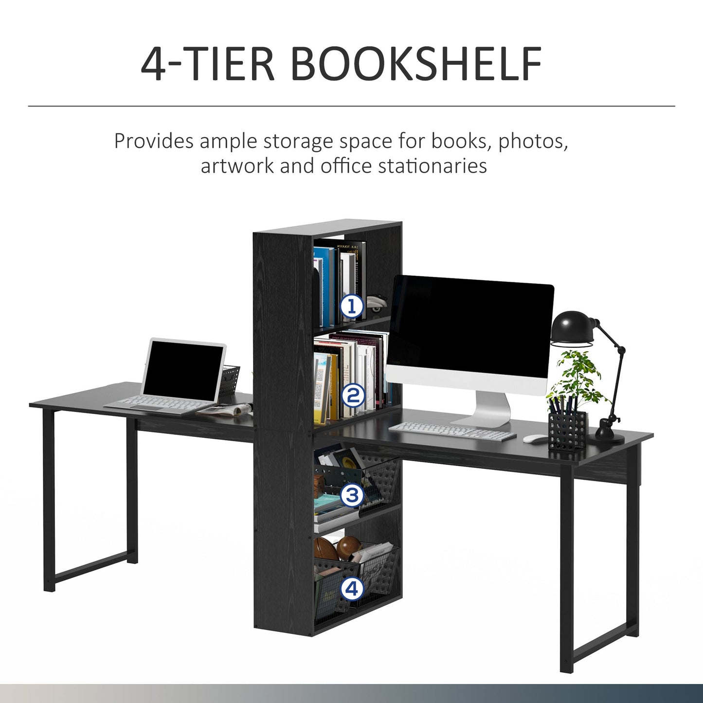 Bose Dual Computer Desk With Shelf