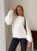 Chic Balloon Sleeve Knit Sweater