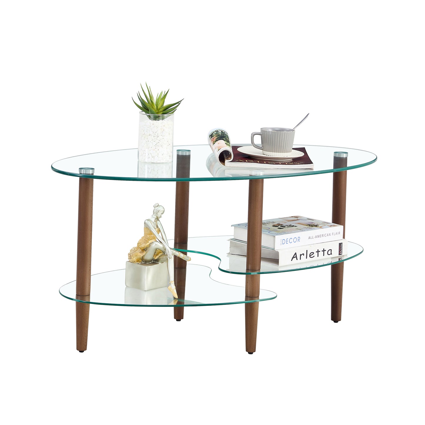 Oval Glass Coffee Table