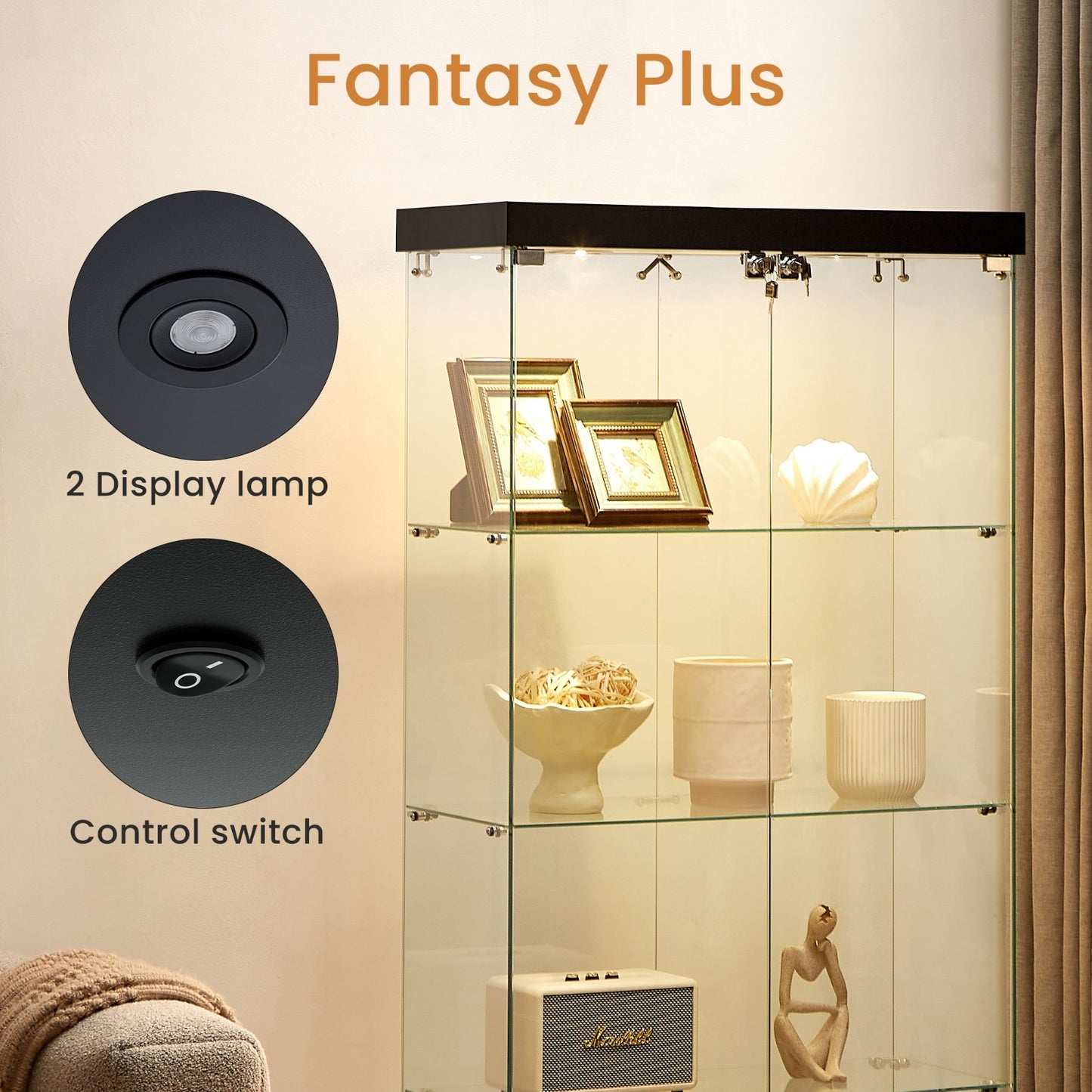 Everess 8 Unit Glass Display Cabinet