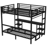 Klarna Adjustable Queen Over Twin Loft Bed With Desk