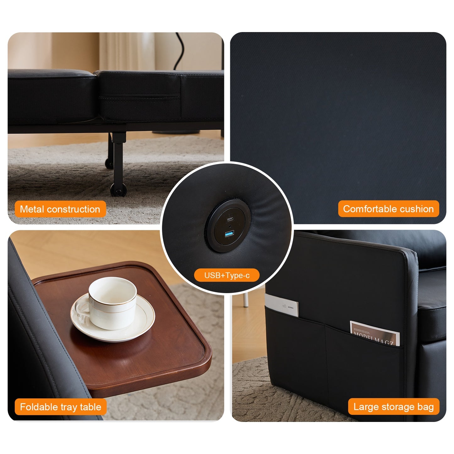 UrbanEase Convertible Sleeper Chair Pullout Bed