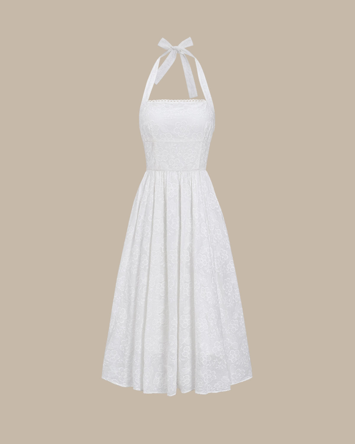 Bloom Embroidered Halter Midi Dress