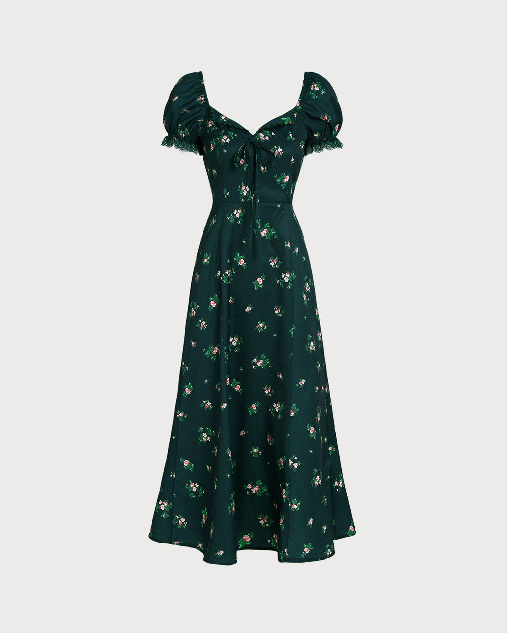 Puffed Sleeve Floral Sumer Midi Dress