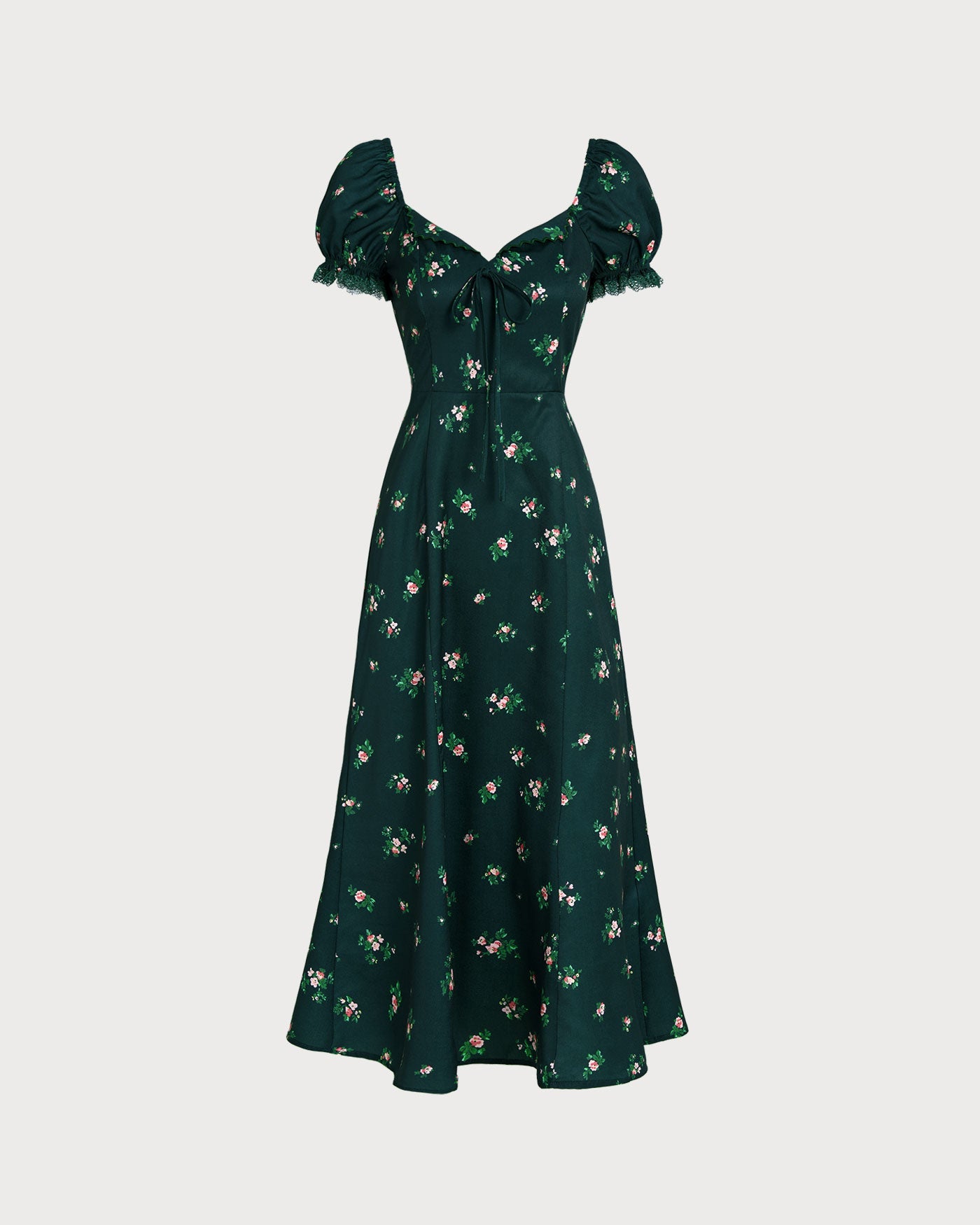 Puffed Sleeve Floral Sumer Midi Dress