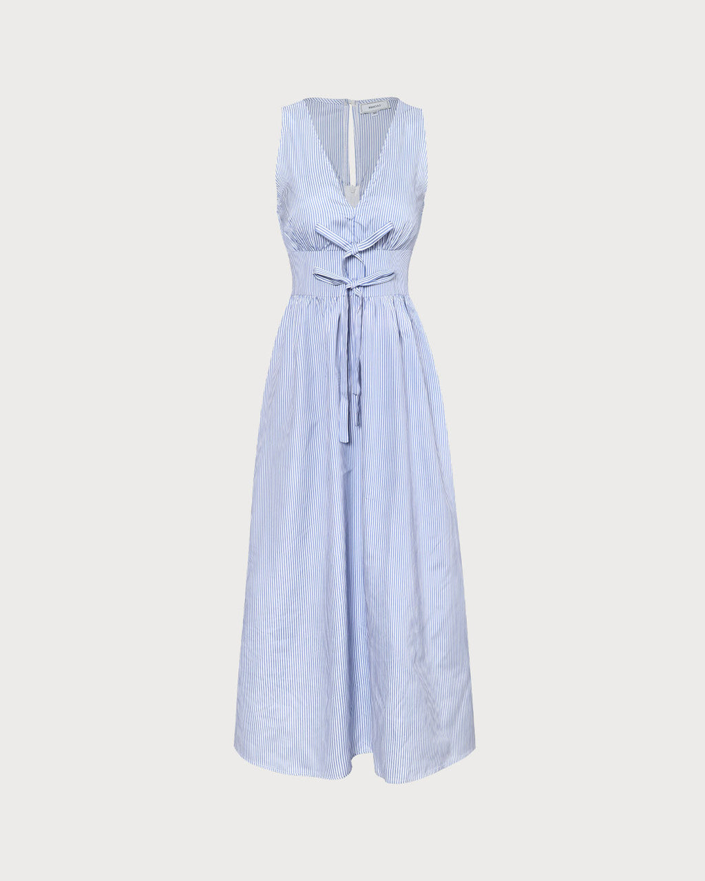 Chic Shirred Striped Maxi Dress