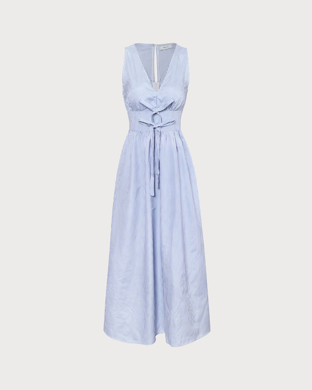 Chic Shirred Striped Maxi Dress