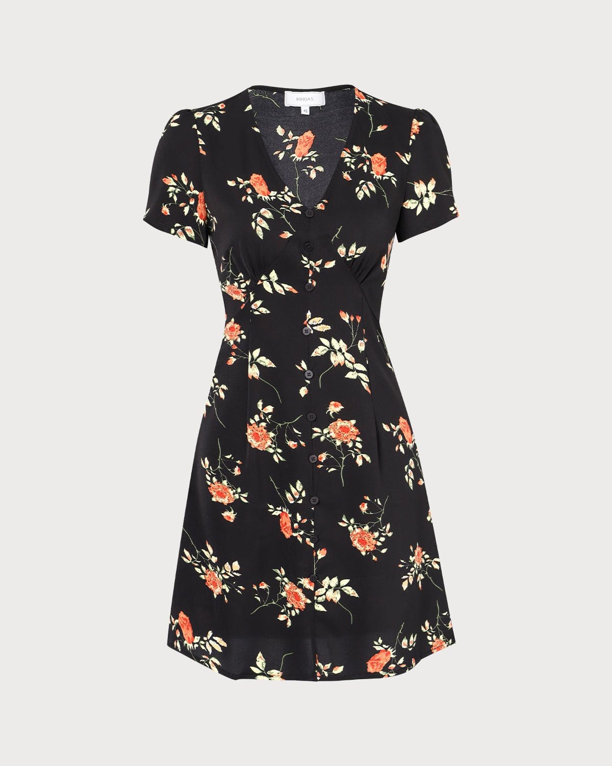 Vivienne Floral Button-Up V-Neck Mini Dress