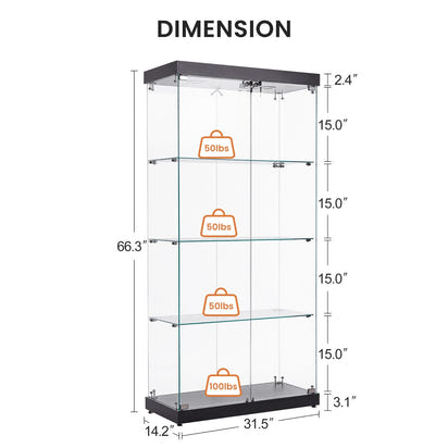 Everess 8 Unit Glass Display Cabinet