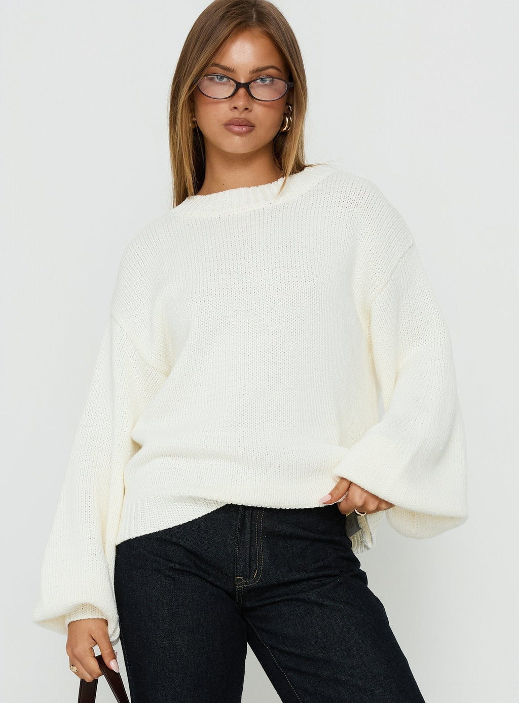 Chic Balloon Sleeve Knit Sweater