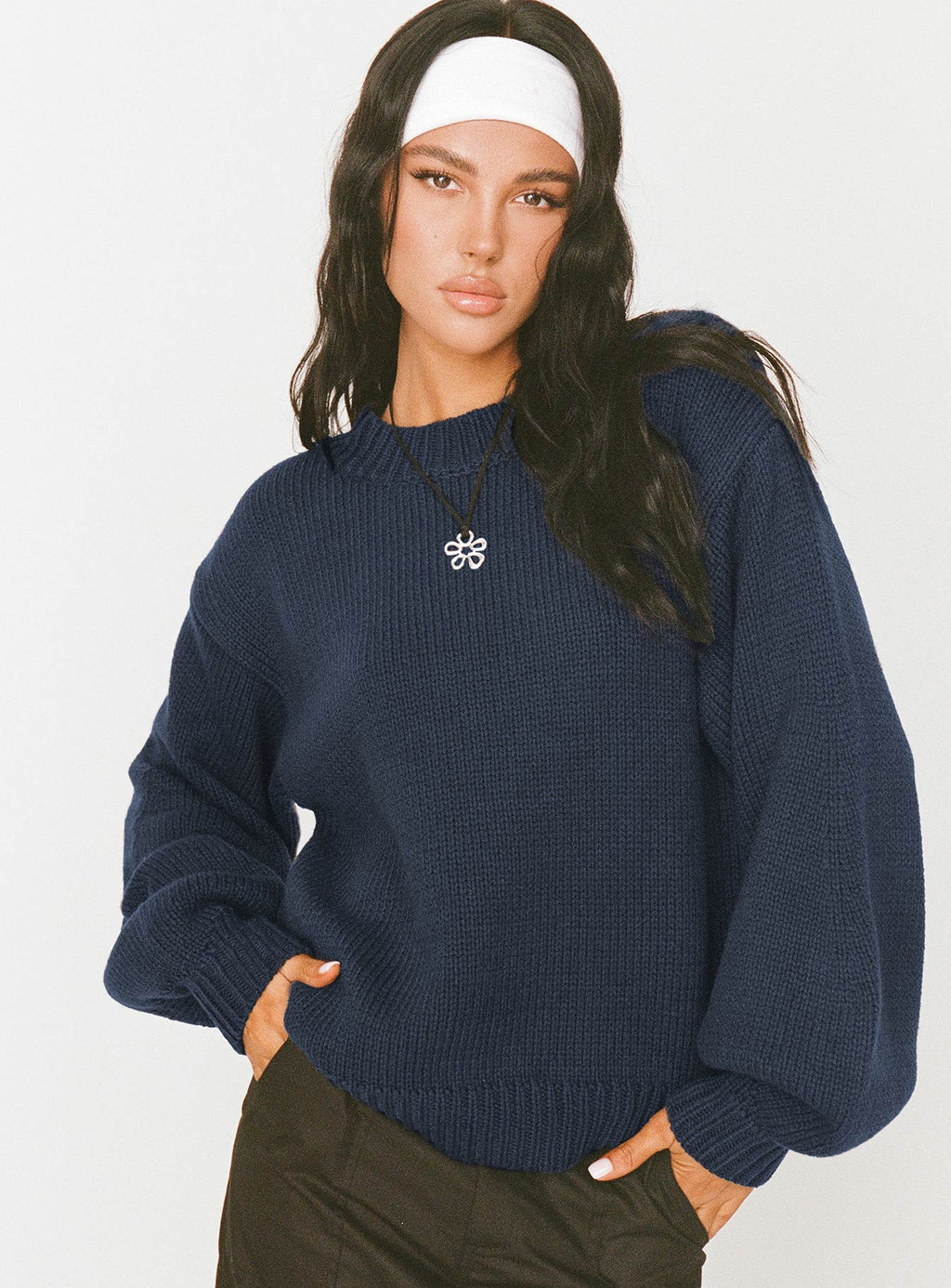 Chic Balloon Sleeve Knit Sweater