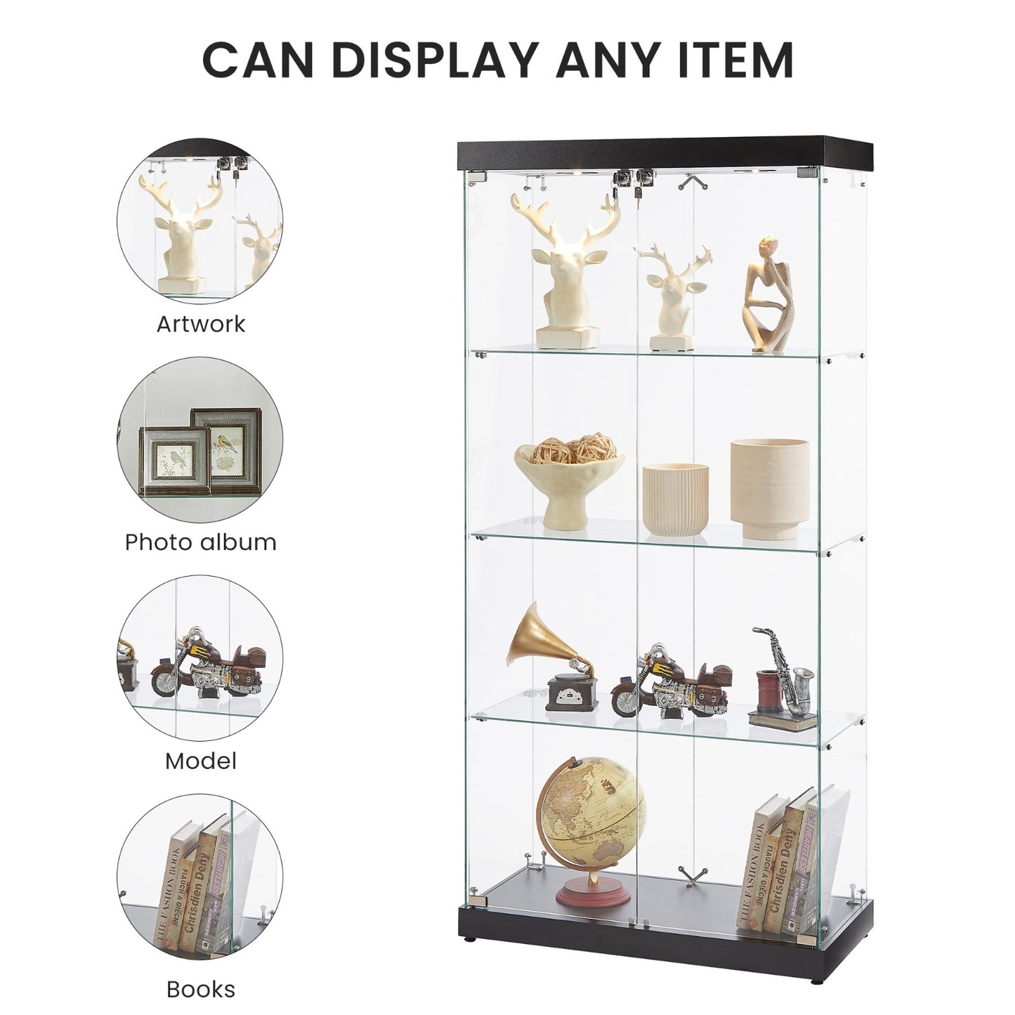 Everess 8 Unit Glass Display Cabinet