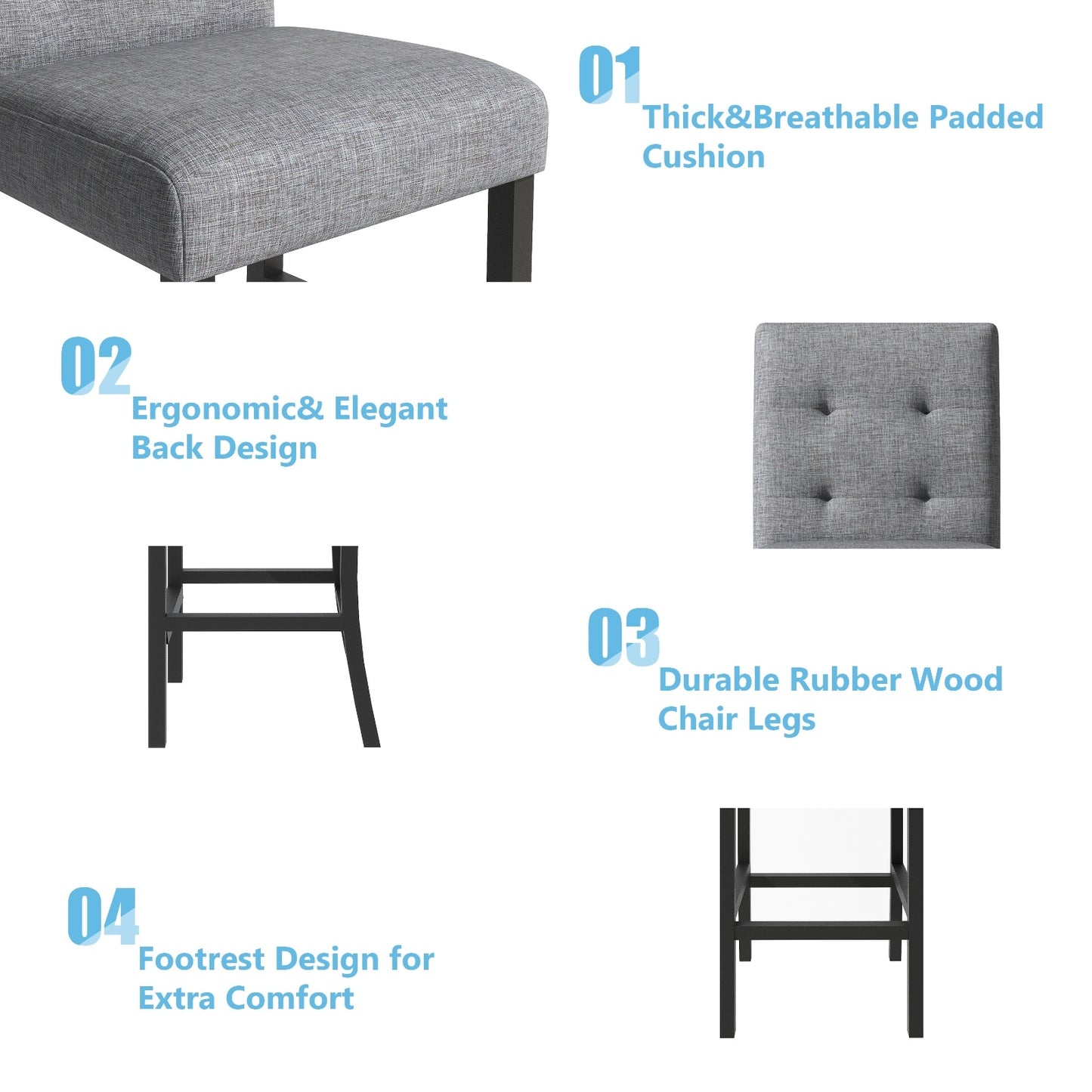 Row Dining Table Set For 4