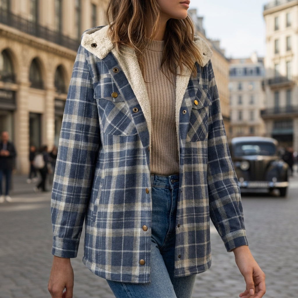 Clara & Co Hooded Plaid Jacket