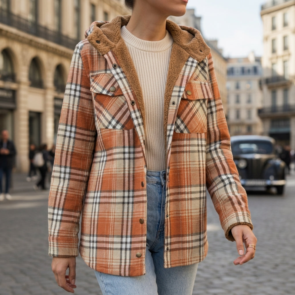 Clara & Co Hooded Plaid Jacket