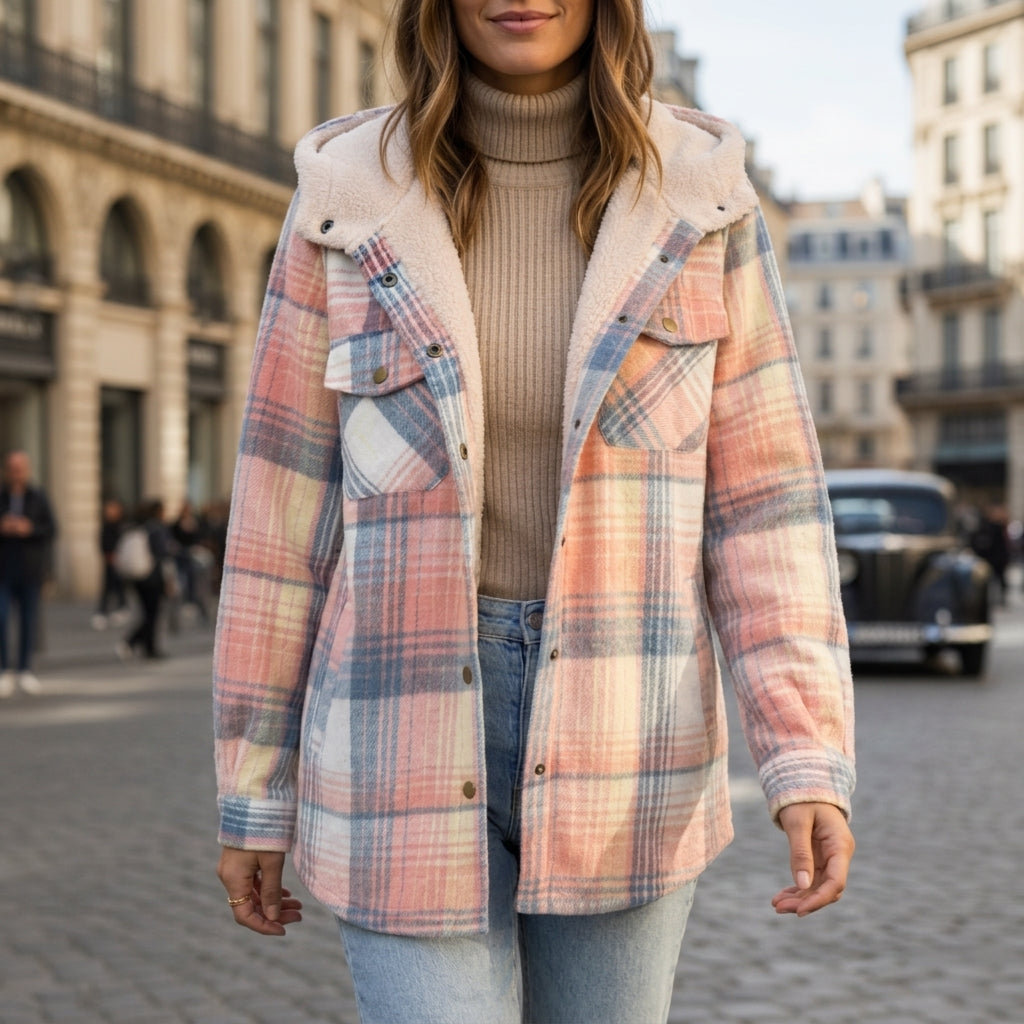 Clara & Co Hooded Plaid Jacket