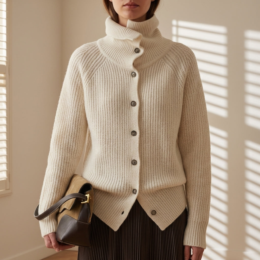Zyara Turtleneck Knit Cardigan