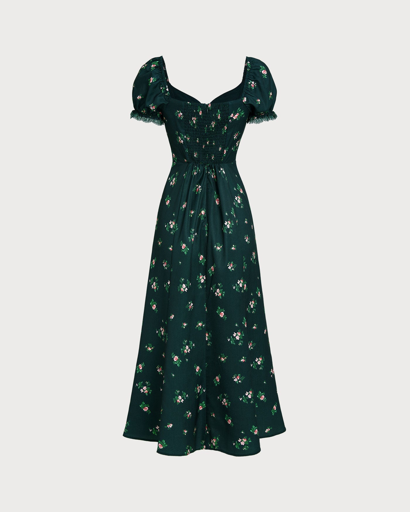 Puffed Sleeve Floral Sumer Midi Dress