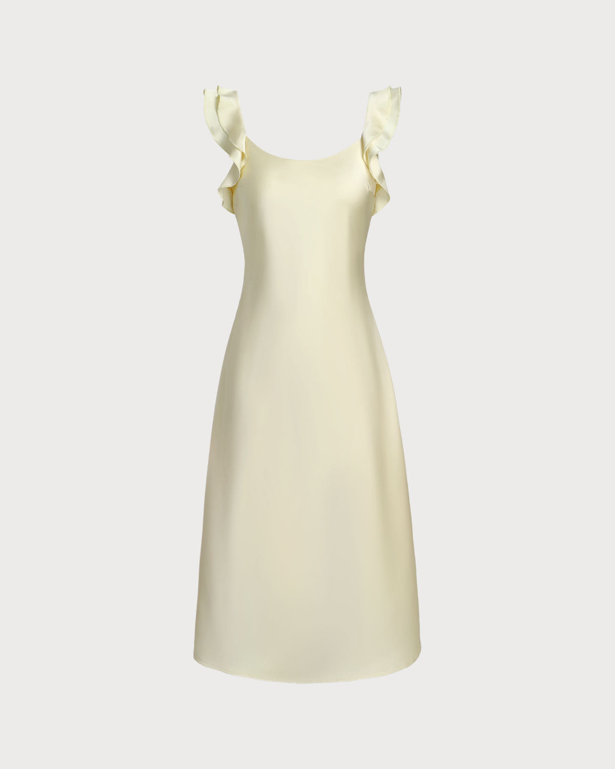 Golden Hour Ruffle Satin Midi Dress