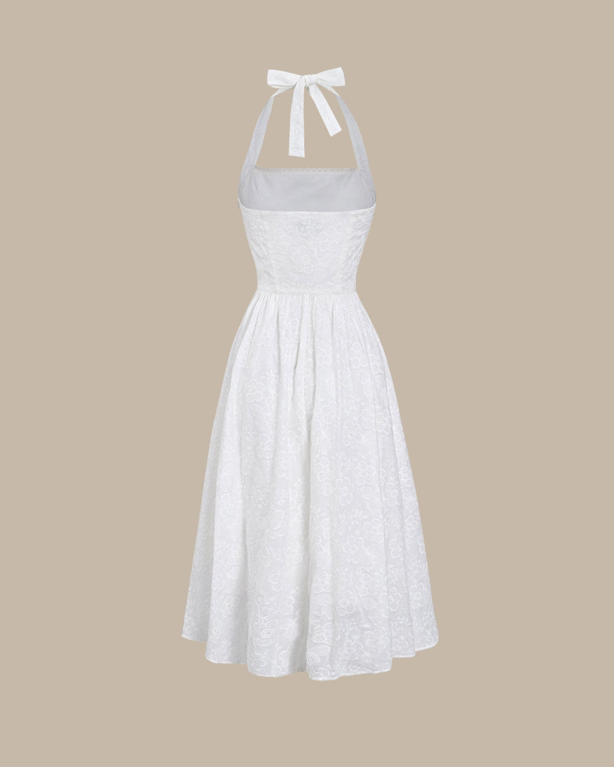 Bloom Embroidered Halter Midi Dress