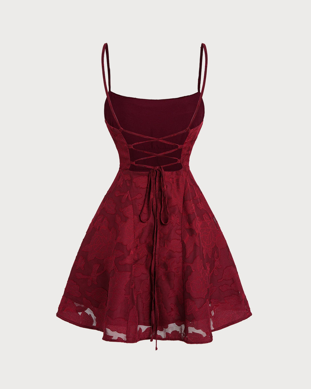 Classy Floral Backless Mini Dress In Red