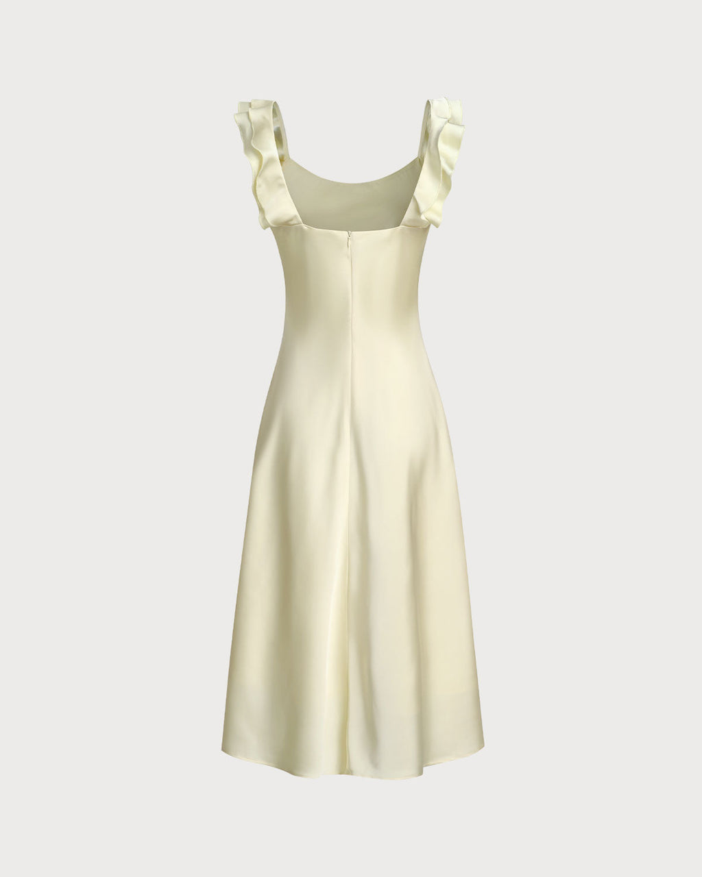 Golden Hour Ruffle Satin Midi Dress