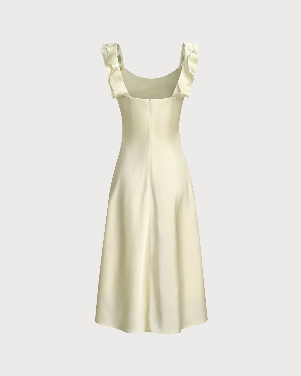 Golden Hour Ruffle Satin Midi Dress