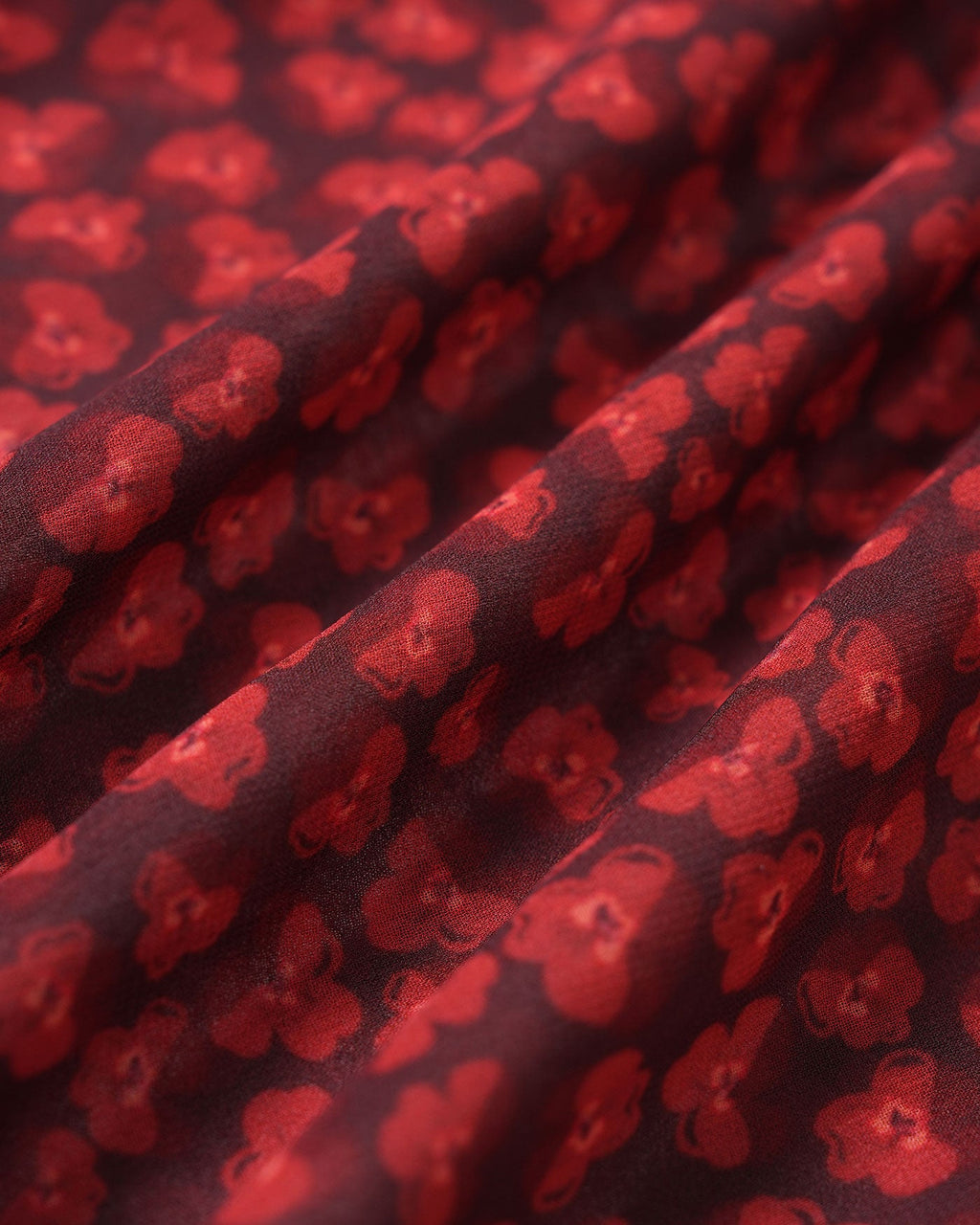 Cherry Blossom Sleeve Floral Maxi Dress In Red