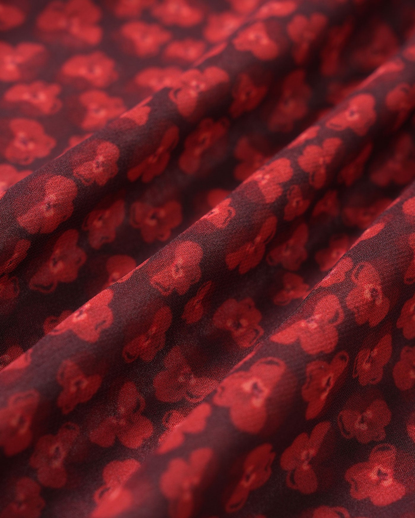 Cherry Blossom Sleeve Floral Maxi Dress In Red