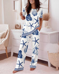 Comfortable Ocean Print Sleepwear Set