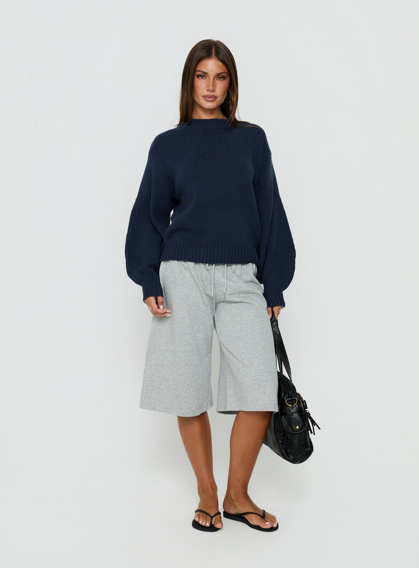 Chic Balloon Sleeve Knit Sweater