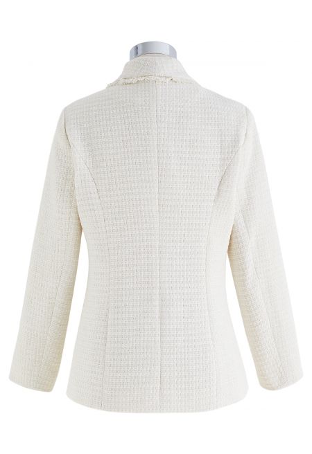 Maya Stylish Shawl Collar Tweed Blazer