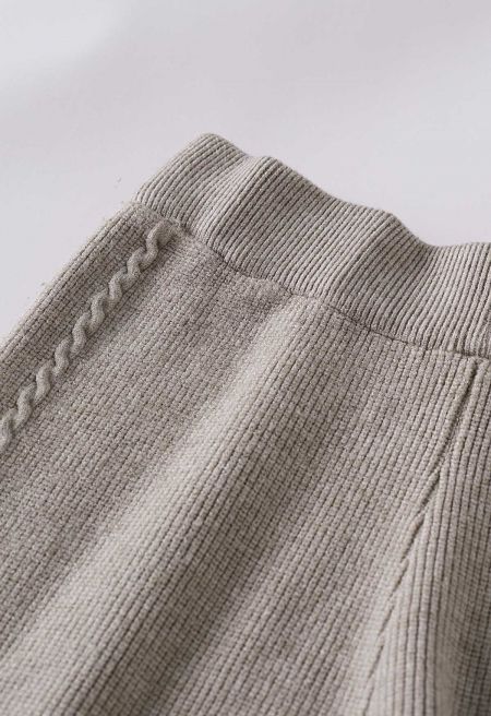 Dora Comfortable Knit Straight Leg Pants in Sand