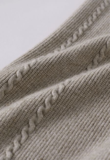 Dora Comfortable Knit Straight Leg Pants in Sand