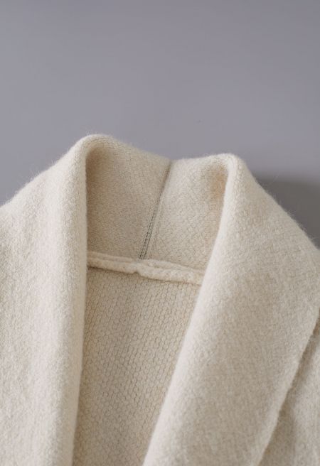 Riviera Shawl Collar Faux Fur Belted Knit Coat