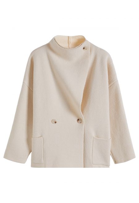 Soft Classic Buttoned Front Knit Coat