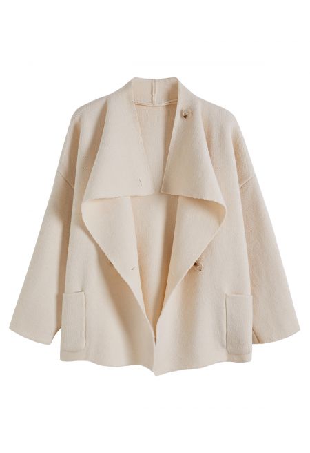 Soft Classic Buttoned Front Knit Coat