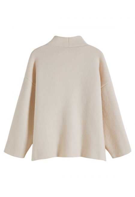 Soft Classic Buttoned Front Knit Coat
