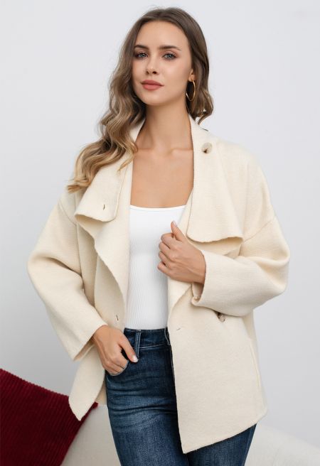Soft Classic Buttoned Front Knit Coat