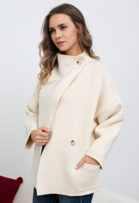 Soft Classic Buttoned Front Knit Coat
