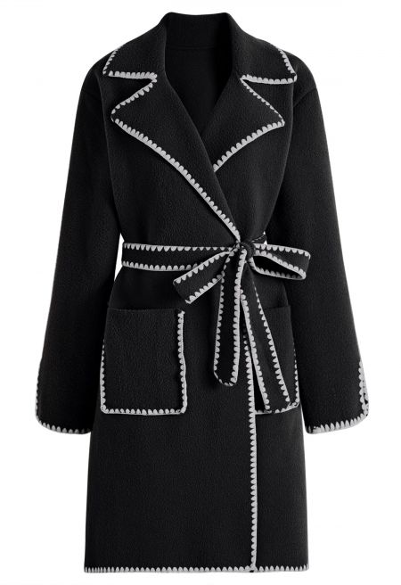 Terine Comfort Wear Lapel Long Knit Coat