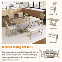 Oriental Dining Table Set For 6