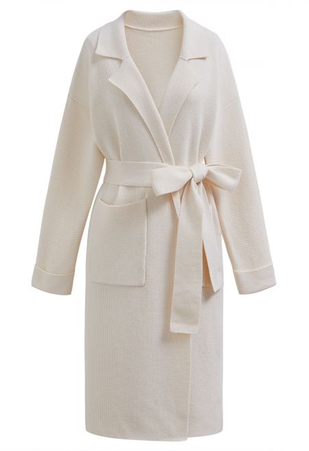 Soft Belted Long Knit Cardigan
