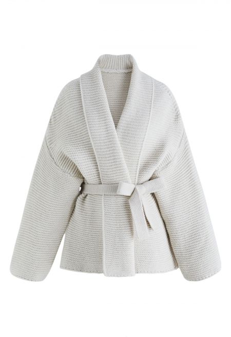 Warm Wear Collared Waffle Knit Cardigan