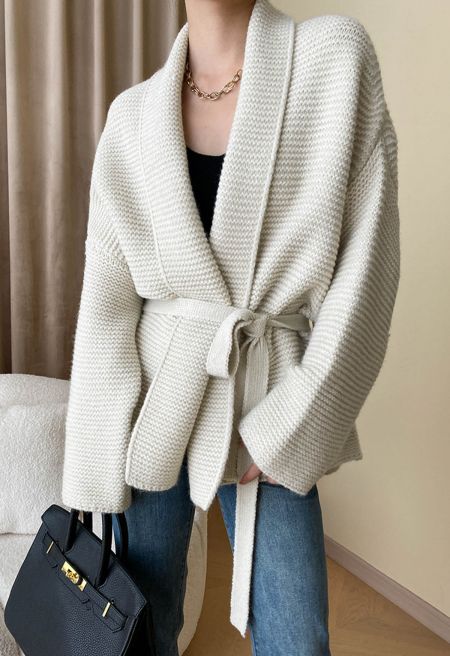 Warm Wear Collared Waffle Knit Cardigan