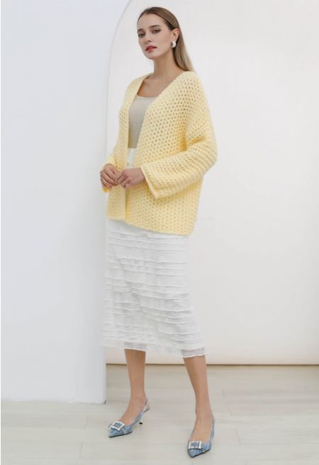 Laila Open Front Chic Knit Cardigan