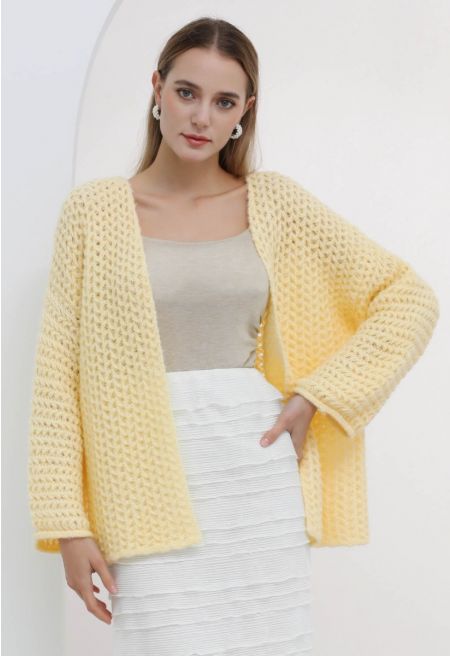 Laila Open Front Chic Knit Cardigan