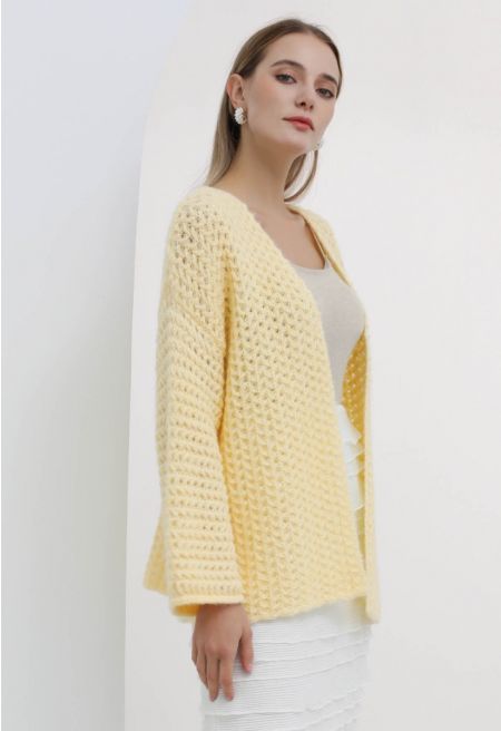 Laila Open Front Chic Knit Cardigan